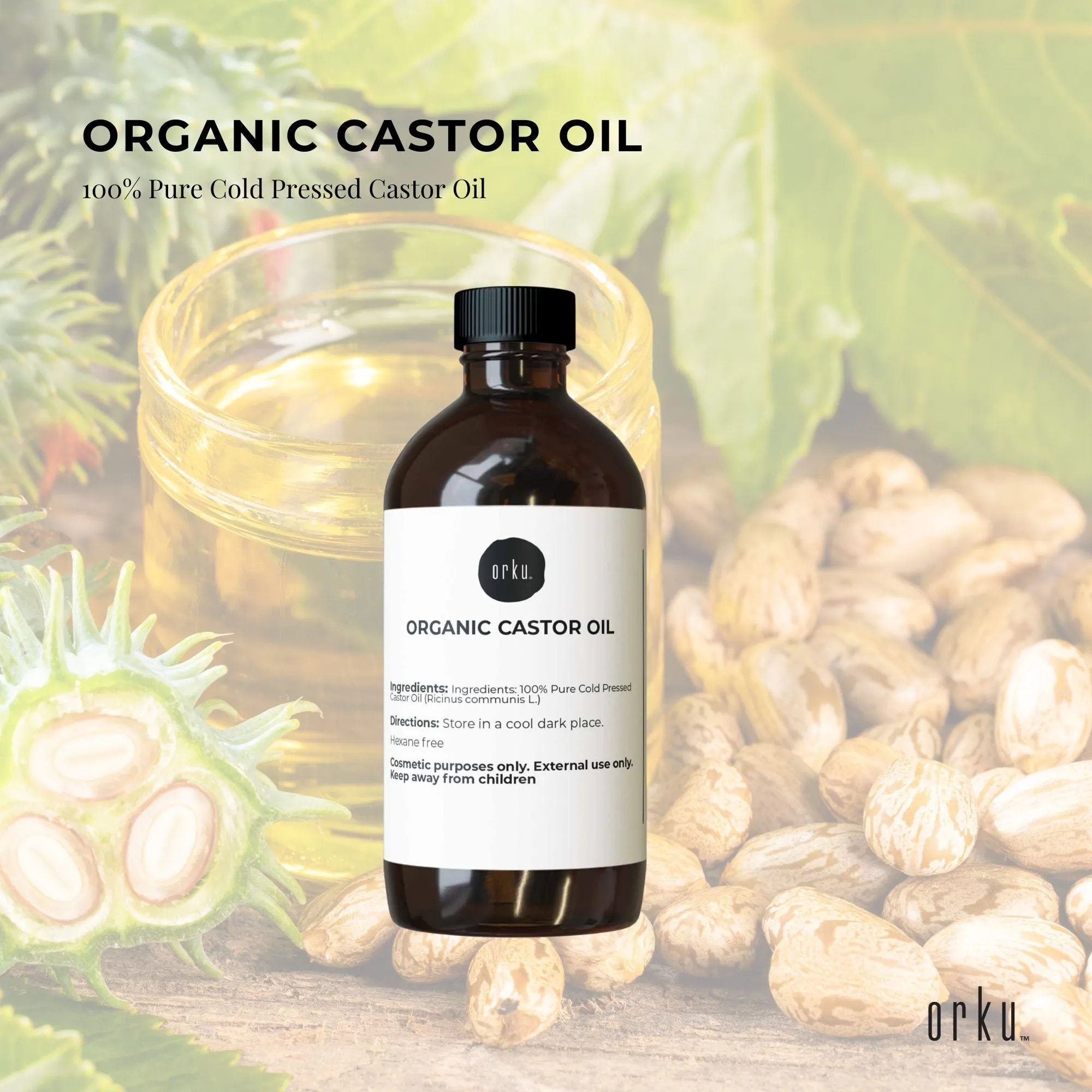 100ml Organic Hexane-Free Cold Pressed Castor Oil