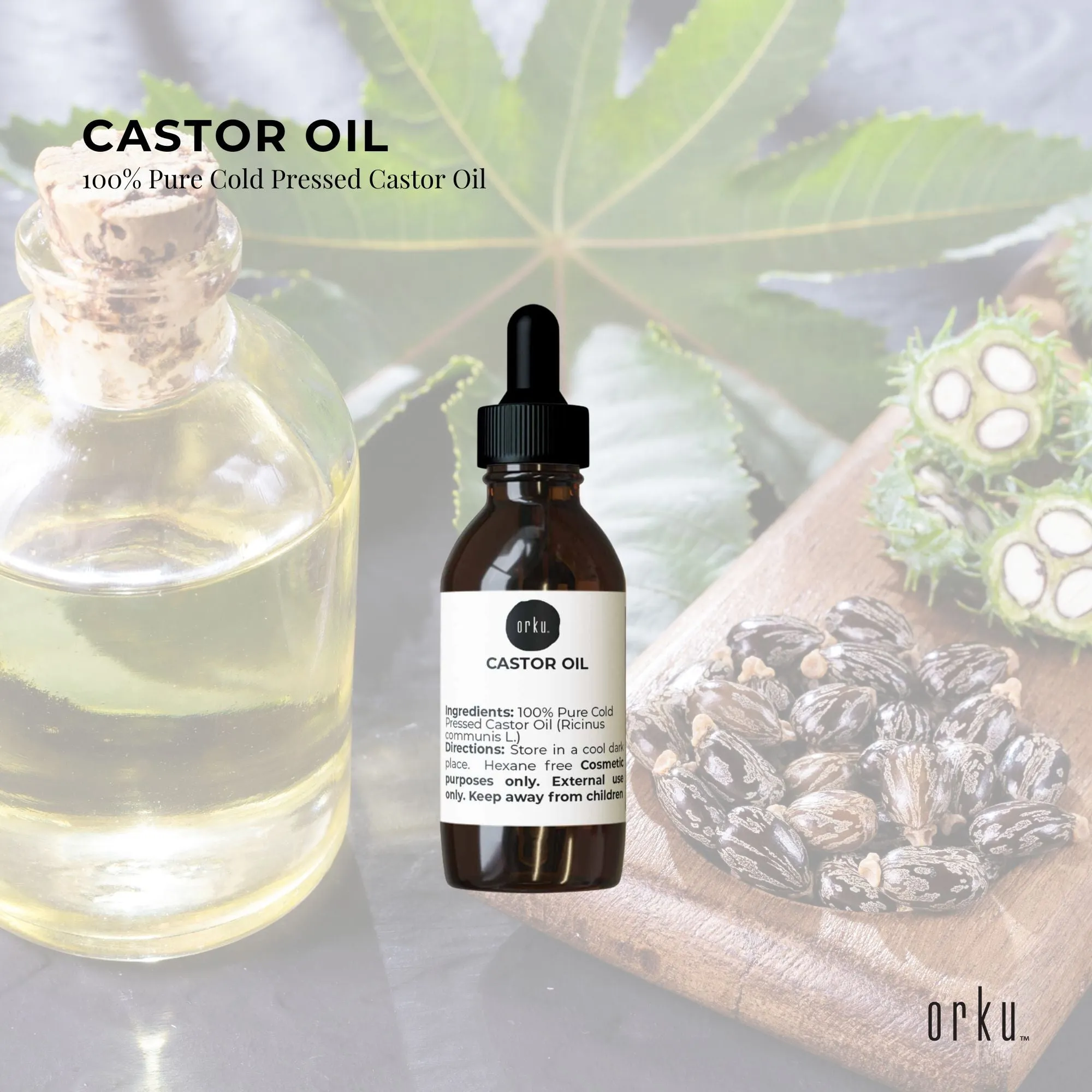 25ml Hexane-Free Cold Pressed Castor Oil with Dropper