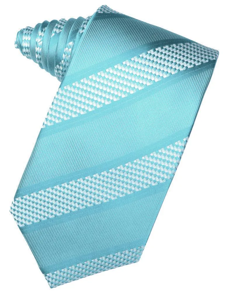 Asphalt Venetian Pin Dot Striped Necktie