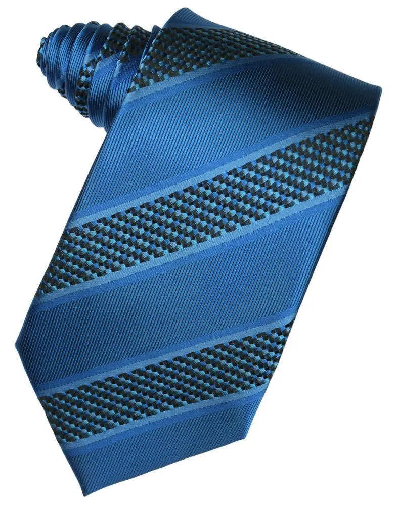 Asphalt Venetian Pin Dot Striped Necktie