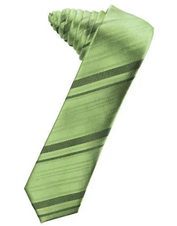 Banana Striped Satin Skinny Necktie