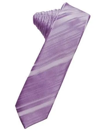 Banana Striped Satin Skinny Necktie