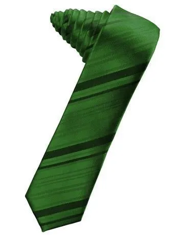 Banana Striped Satin Skinny Necktie