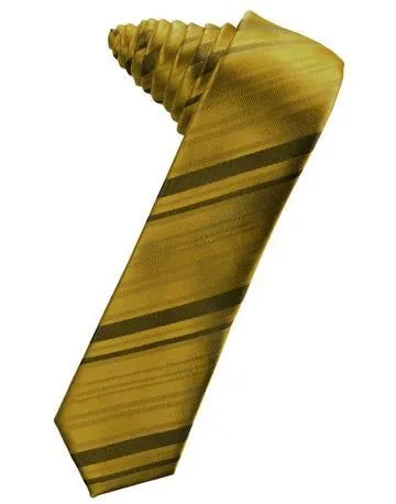 Banana Striped Satin Skinny Necktie