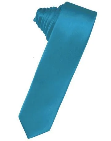 Coral Luxury Satin Skinny Necktie