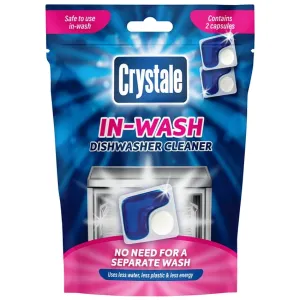 Crystale In-Wash Dishwasher Cleaner, 2 Pack