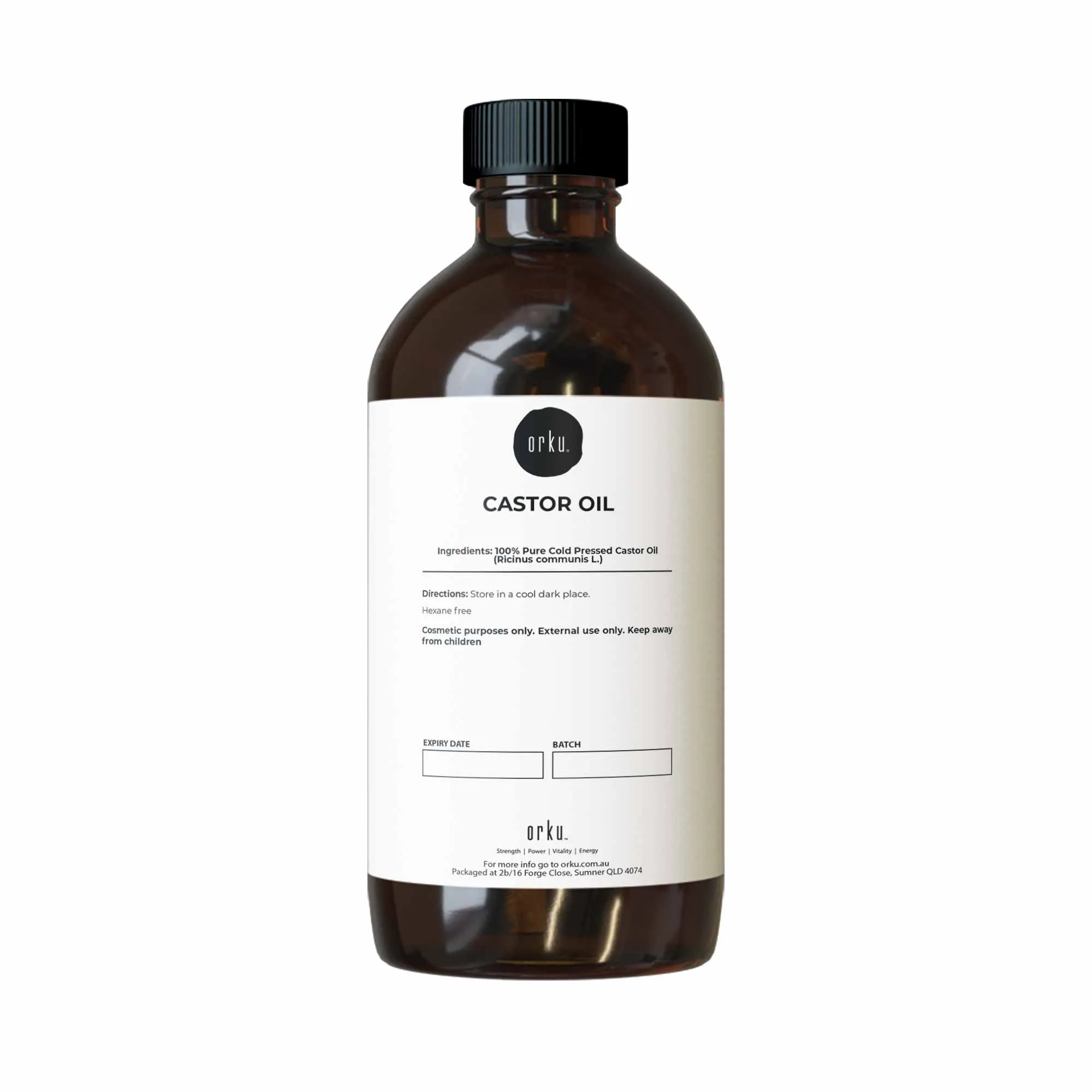 Hexane-Free Cold Pressed 500ml Castor Oil Anti-Oxidant Rich