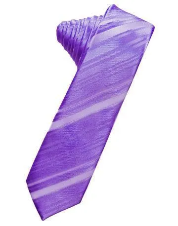 Lapis Striped Satin Skinny Necktie