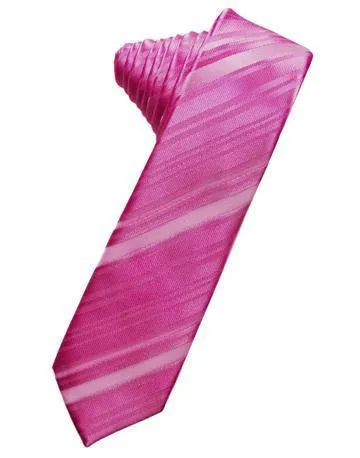 Lapis Striped Satin Skinny Necktie