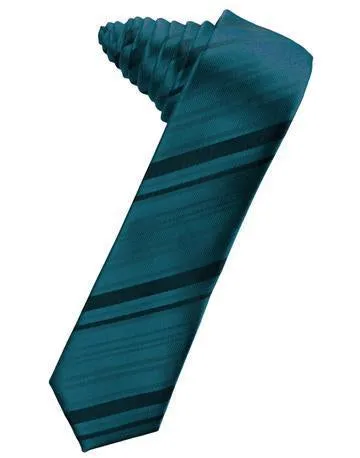 Lapis Striped Satin Skinny Necktie