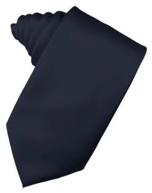 Midnight Blue Luxury Satin Necktie