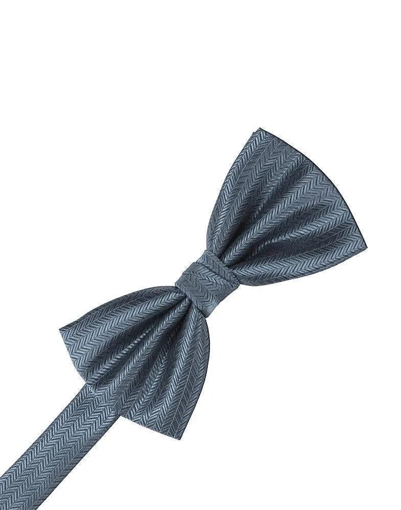 Peach Herringbone Bow Tie