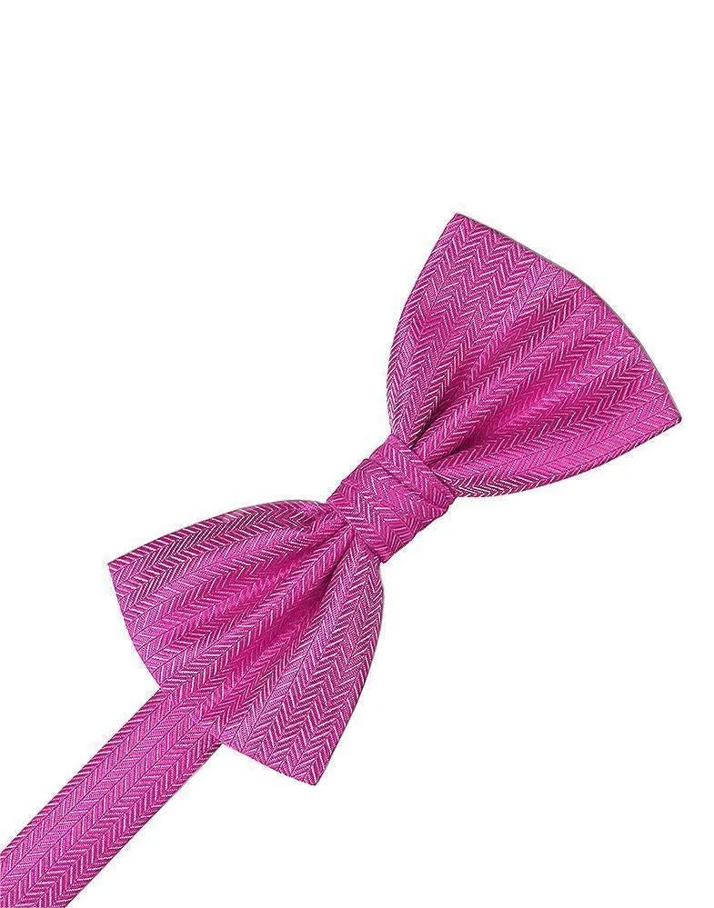 Peach Herringbone Bow Tie