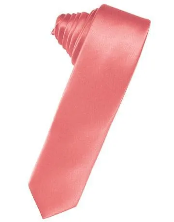 Pink Luxury Satin Skinny Necktie