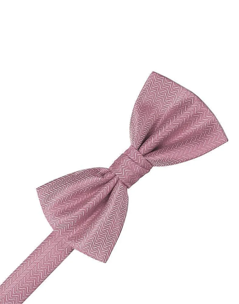 Plum Herringbone Bow Tie