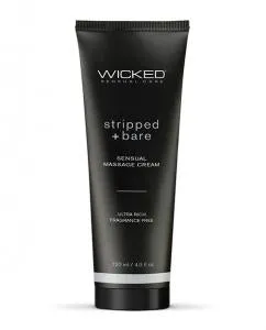 WICKED MASSAGE CREAM STRIPPED   BARE UNSCENTED 4 OZ